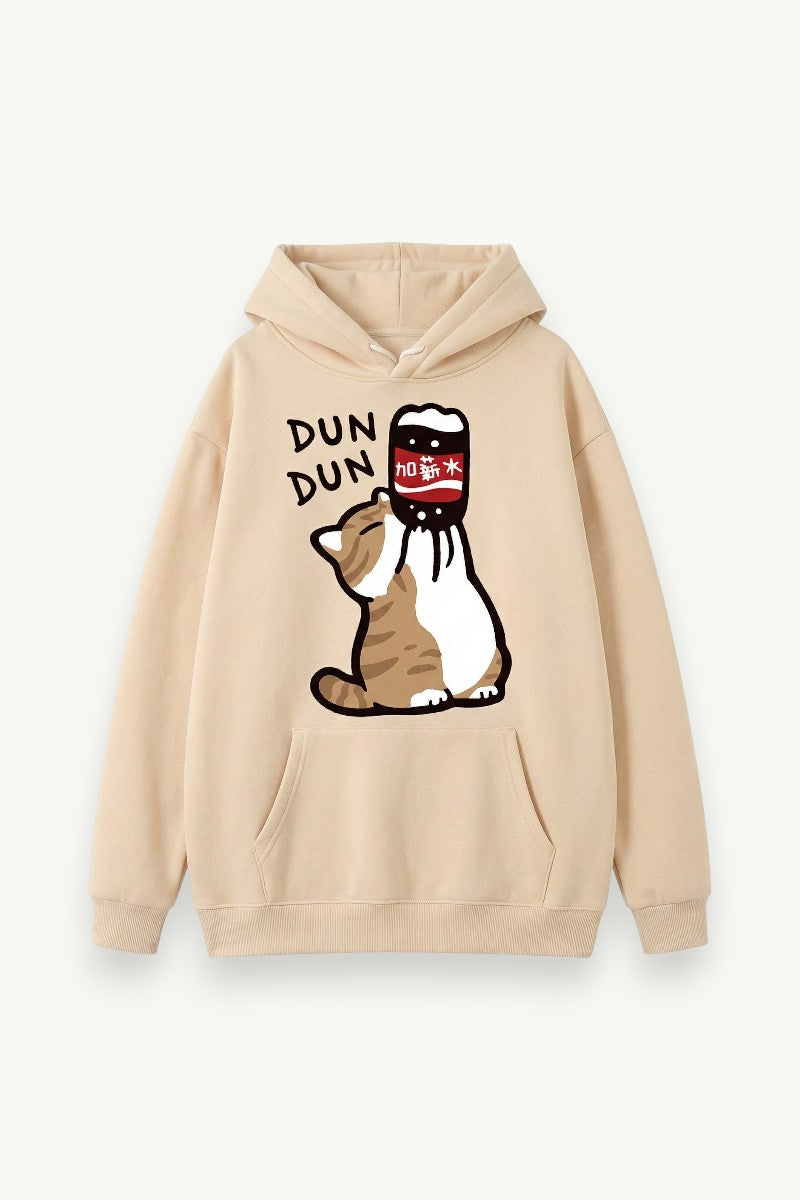 Cartoon Cat Graphic Hoodie