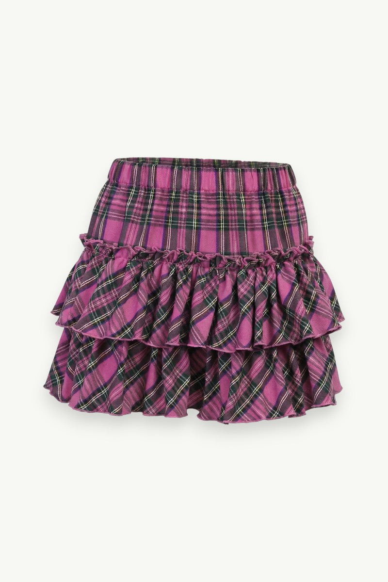 Plaid High-Waist Pleated Mini Skirt