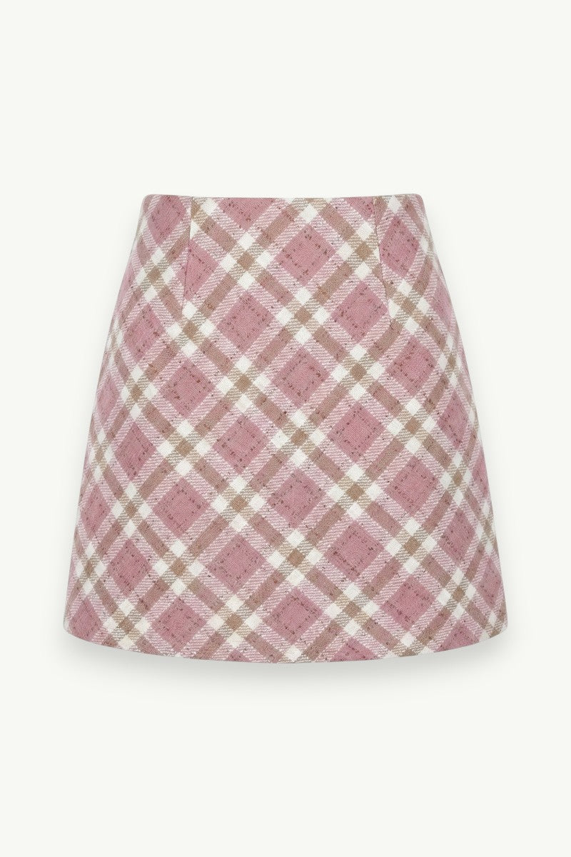 Plaid High-Waist A-Line Mini Skirt