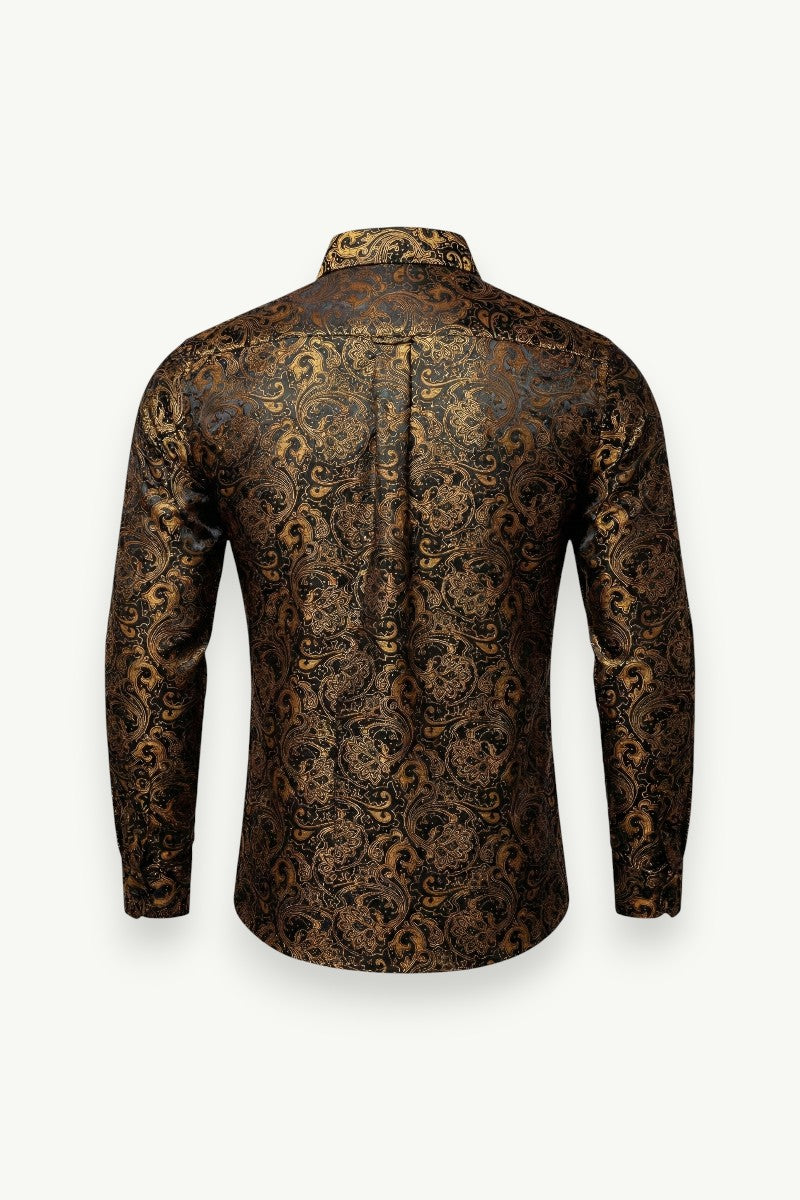 Paisley Jacquard Long-Sleeve Shirt