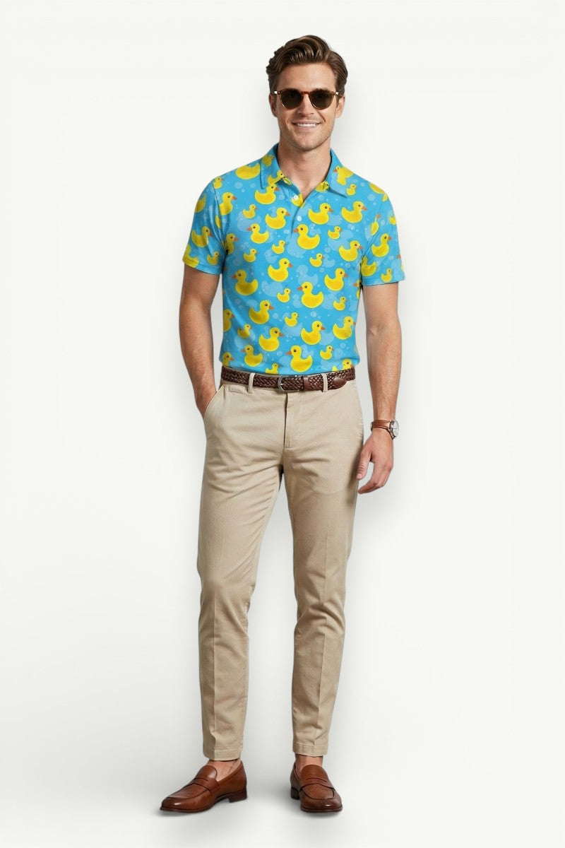 3D Duck Print Polo Shirt