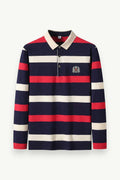 Striped Long-Sleeve Polo Shirt