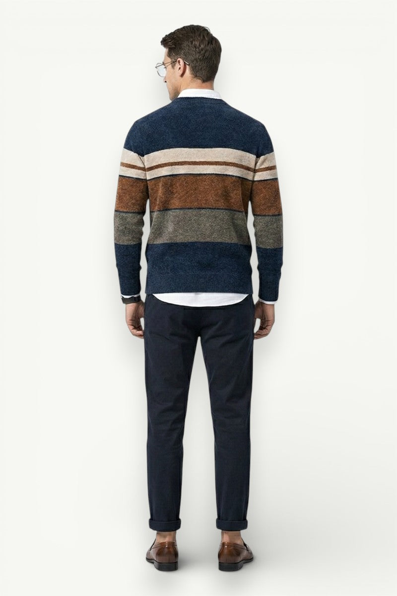 Striped Chenille Knit Sweater