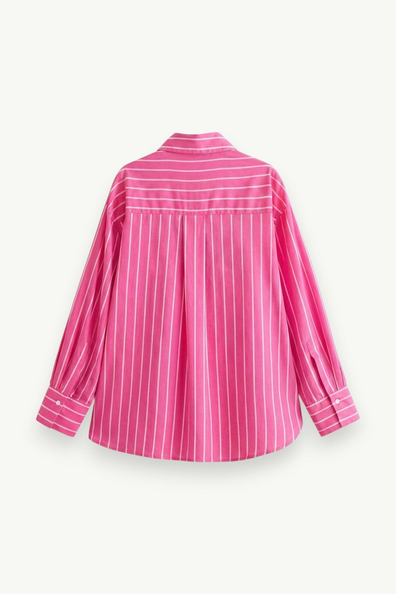 Loose Striped Button-Down Shirt