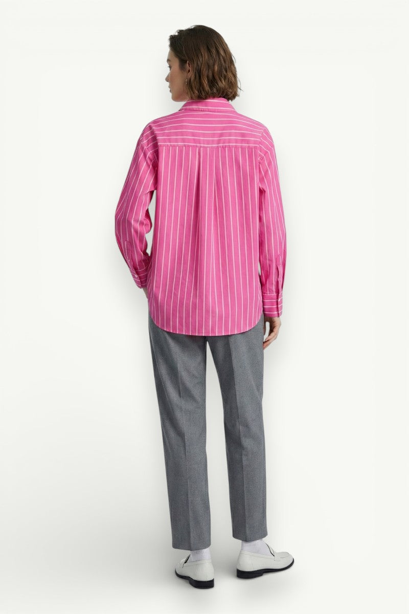 Loose Striped Button-Down Shirt