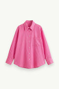 Loose Striped Button-Down Shirt