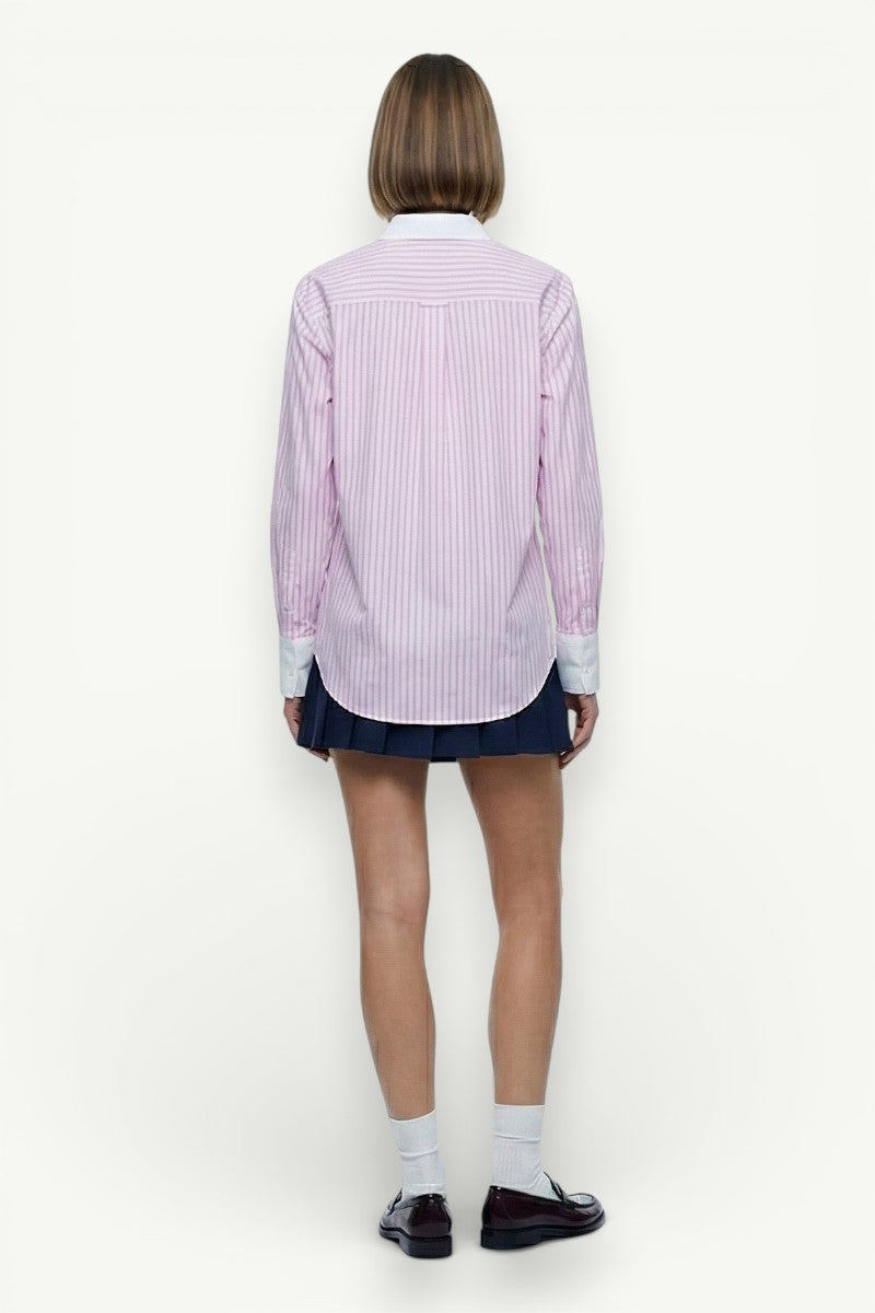 Striped Long-Sleeve Blouse Shirt