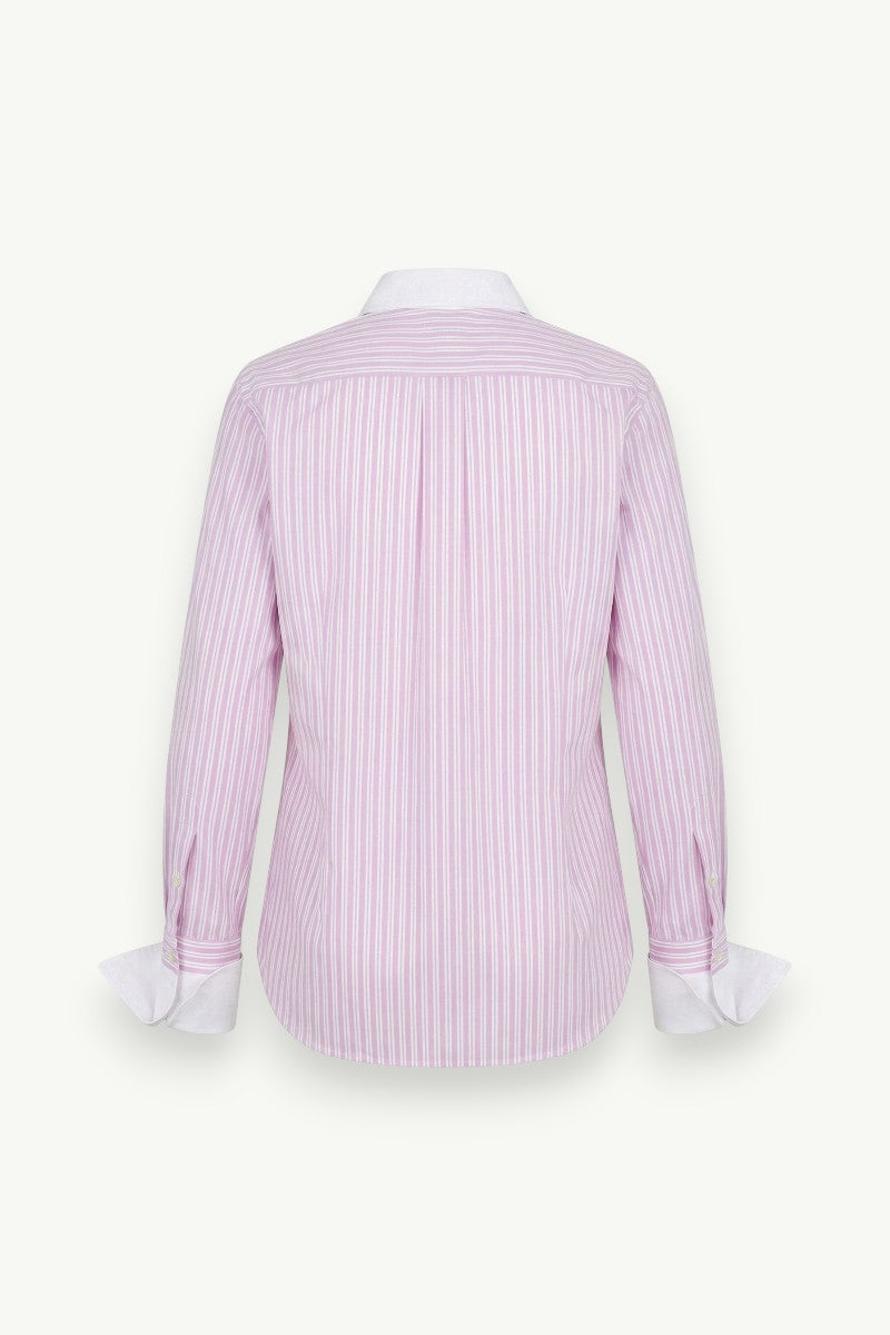 Striped Long-Sleeve Blouse Shirt