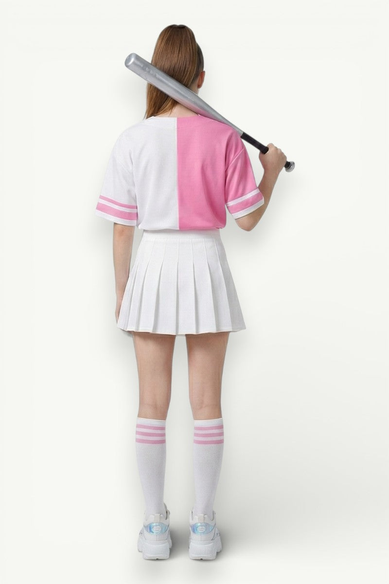 Oversized Graphic Button-Up Baseball Shirt