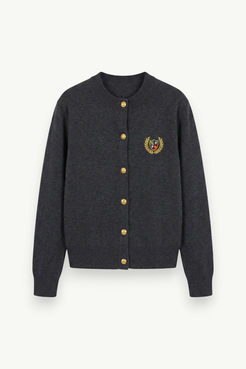 Vintage Knit Button-Front Cardigan Sweater