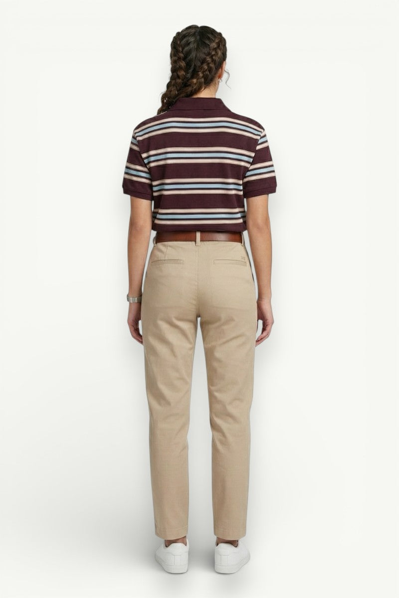 Striped Crop Polo Top