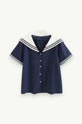 Sailor Collar Cotton Blouse