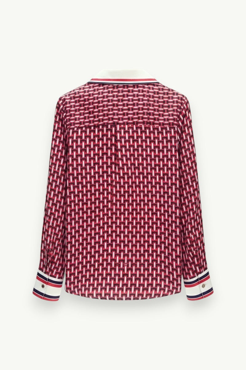 Luxury Satin Print Slim-Fit Shirt