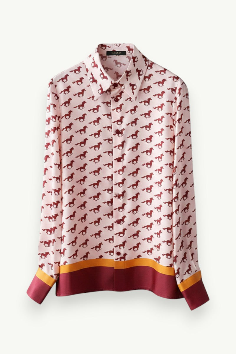 Luxury Satin Long-Sleeve Office Shirt