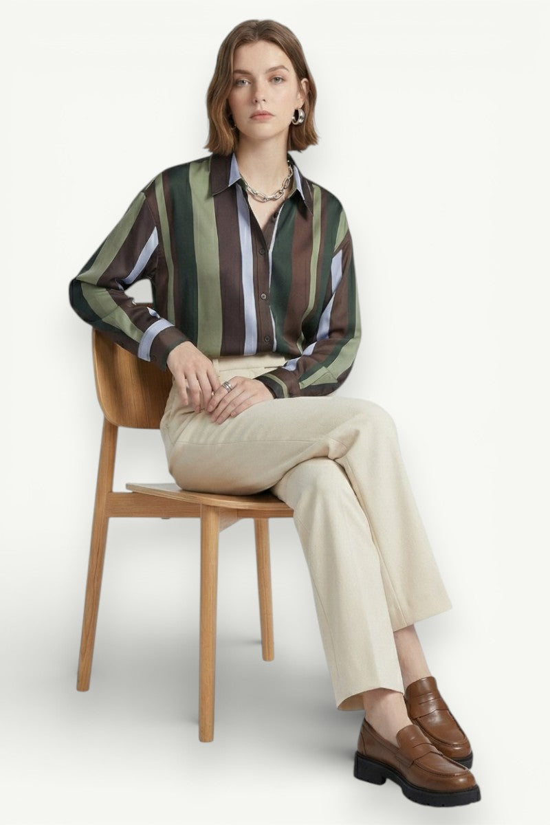 Chic Striped Long-Sleeve Shirt