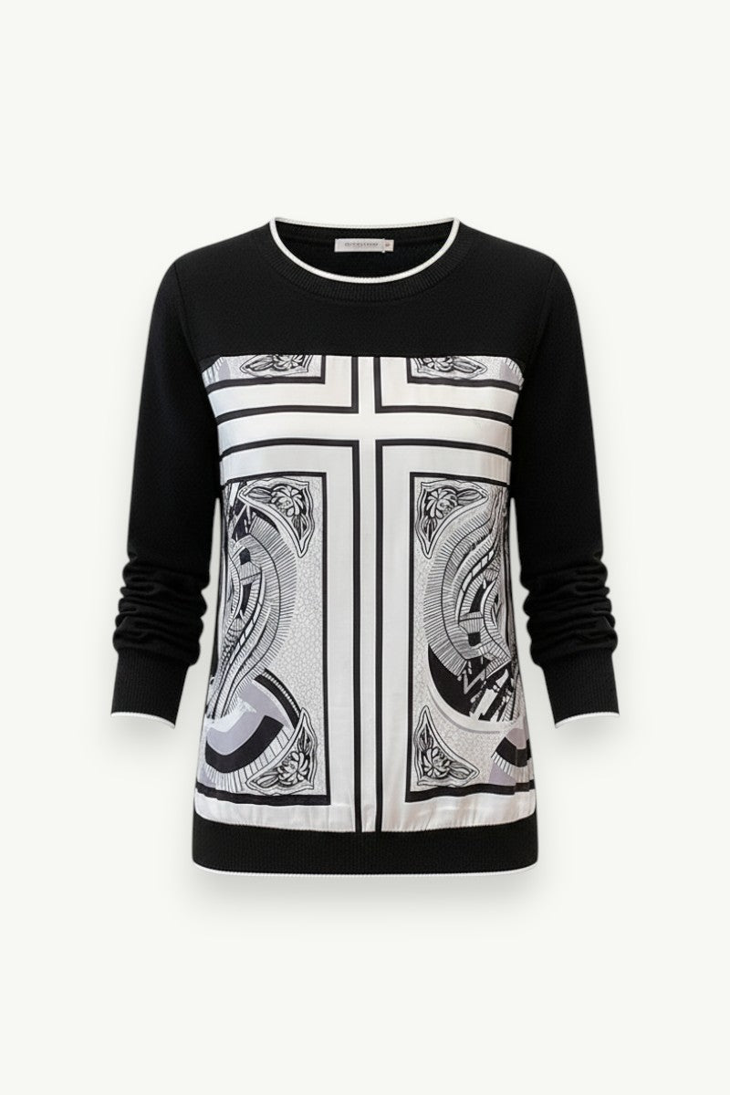 Printed Long-Sleeve Casual T-Shirt
