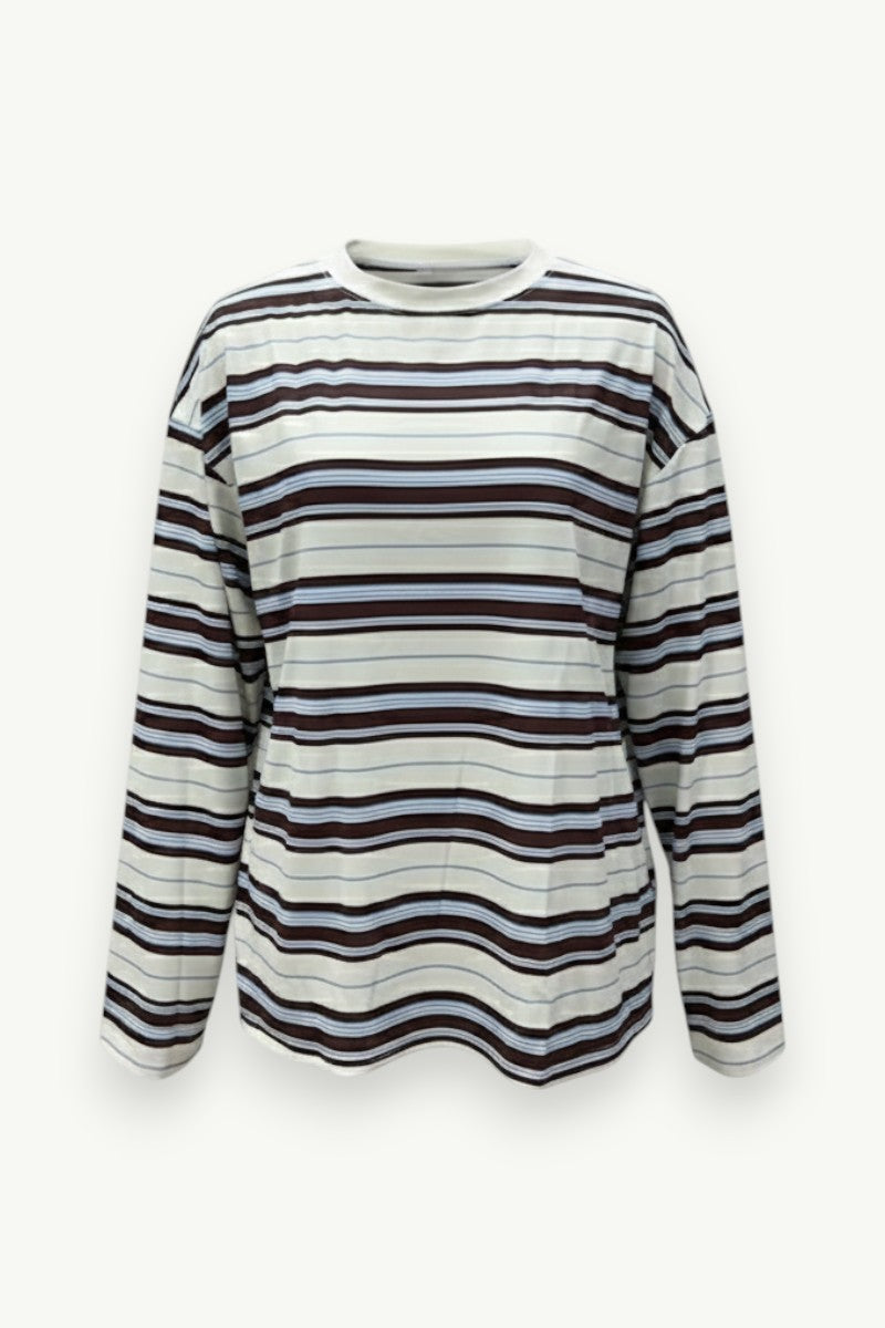 Contrast Long-Sleeve Streetwear Top