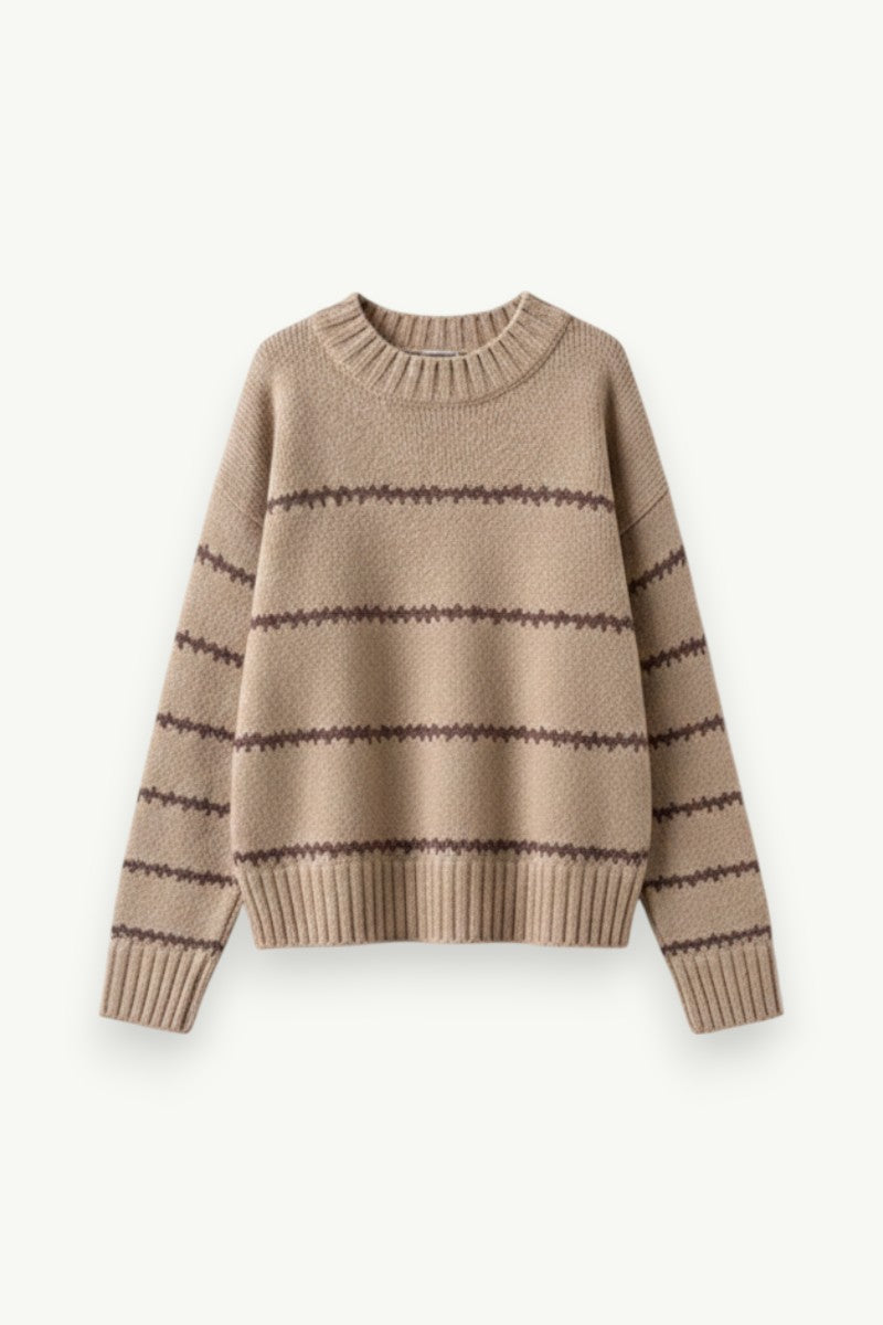 Mock-Neck Knit Pullover Sweater