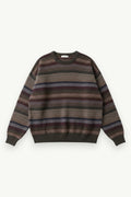 Retro Striped Knit Pullover Sweater