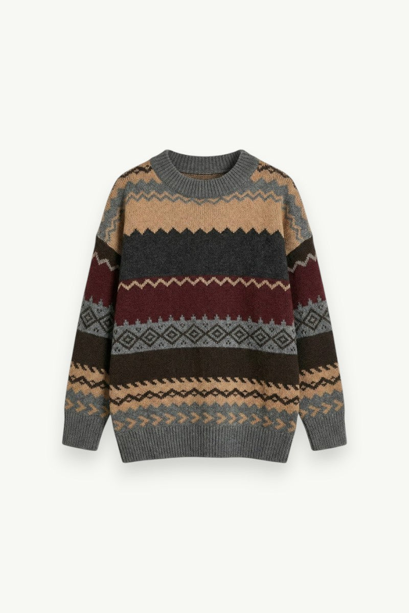 Argyle Knit Pullover Sweater