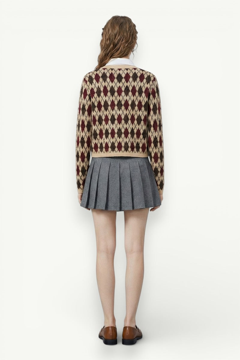 Knit Button-Up Cardigan Pockets