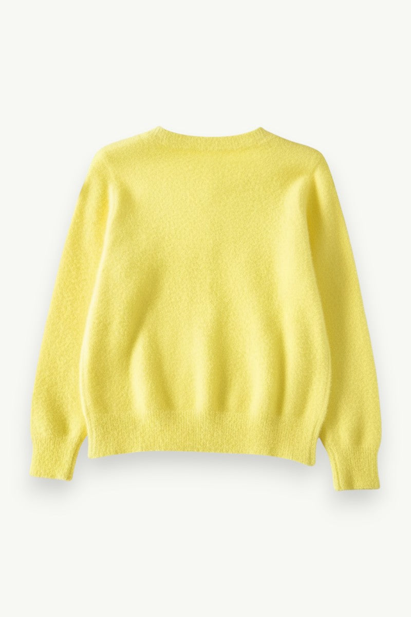 Heart-Button Knit Cardigan