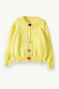 Heart-Button Knit Cardigan