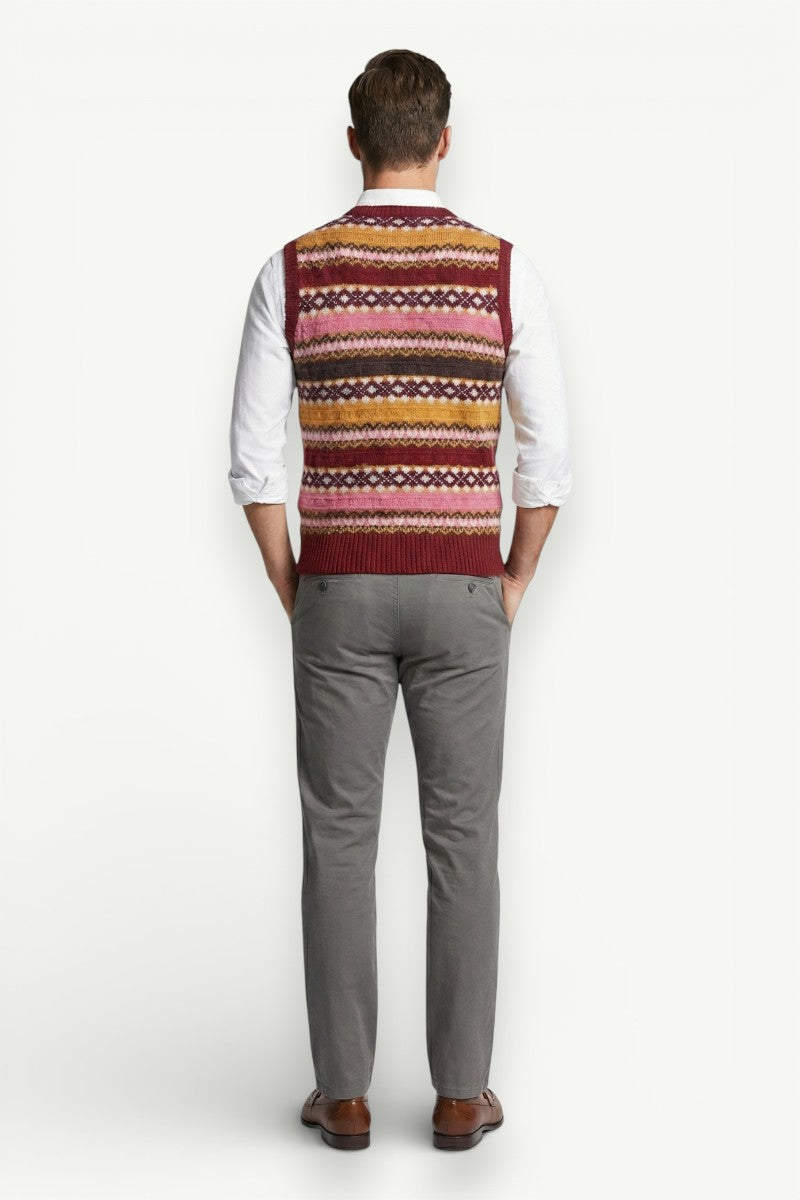 Striped V-Neck Knit Sweater Vest