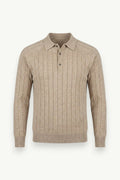 British Slim-Fit Polo Collar Knit Sweater