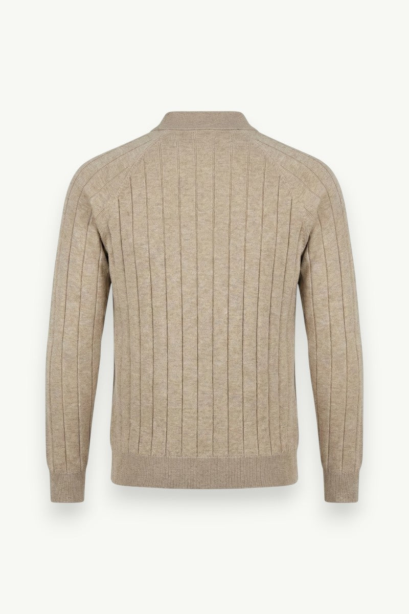 British Slim-Fit Polo Collar Knit Sweater