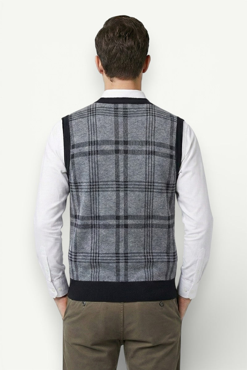 Argyle V-Neck Knit Sweater Vest