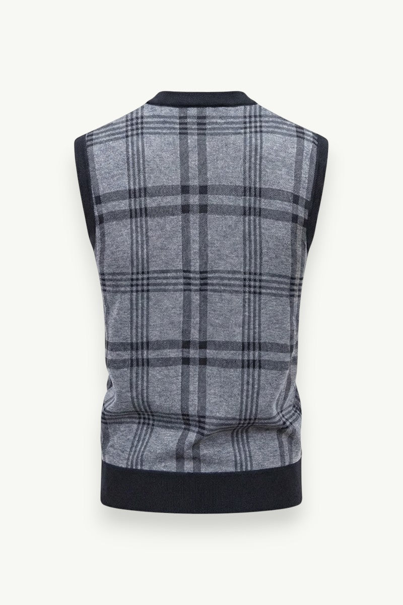 Argyle V-Neck Knit Sweater Vest