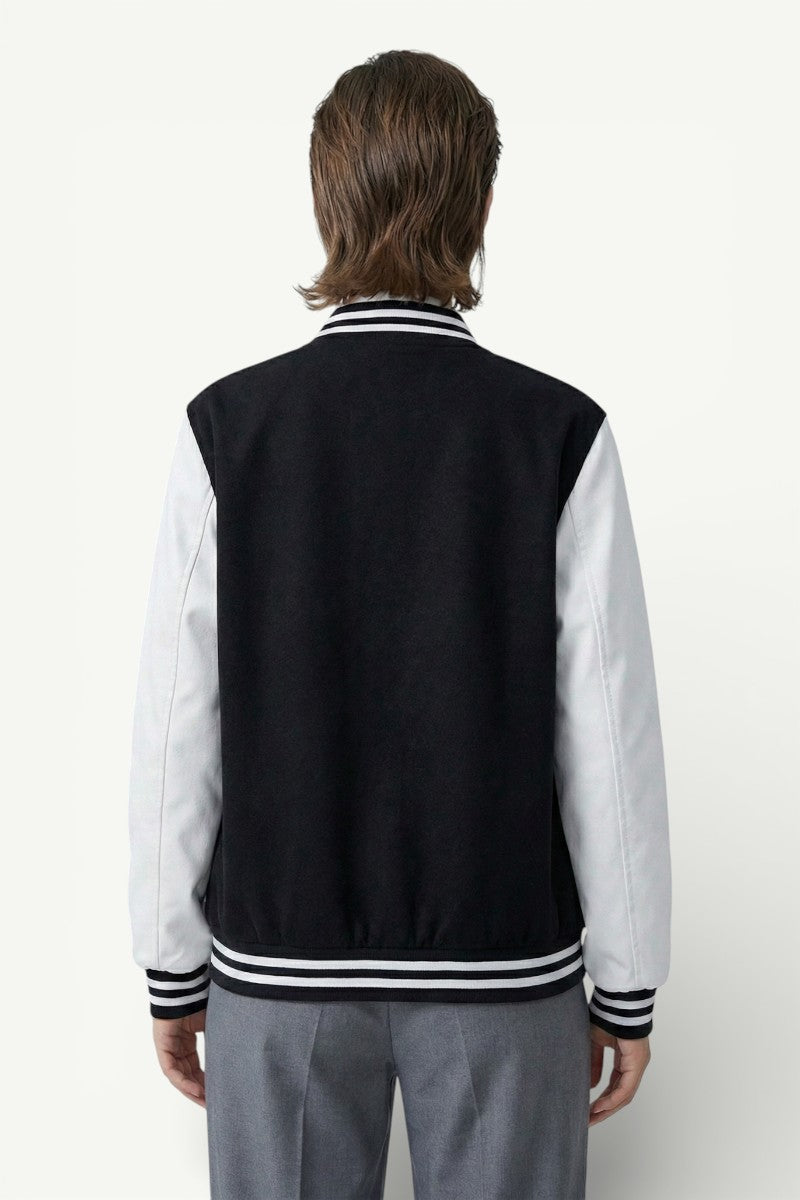 Oversized Fleece Baseball Jacket