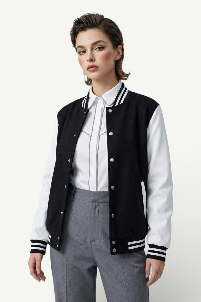 Oversized Fleece Baseball Jacket