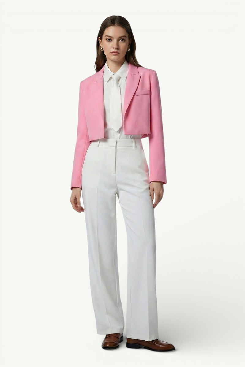 Cropped High-Street Lapel Blazer