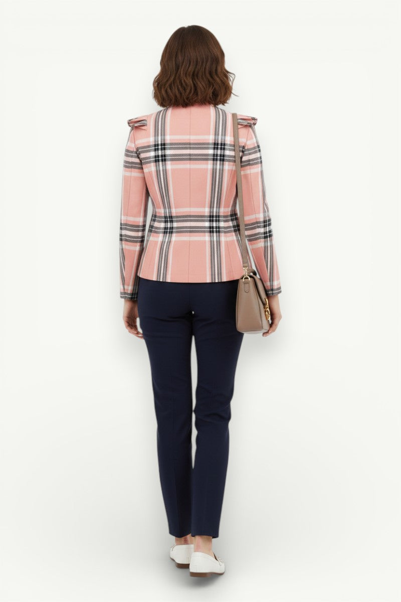 Oversized Striped Casual Zip Jacket