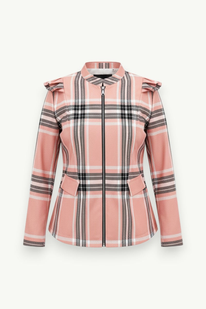 Oversized Striped Casual Zip Jacket