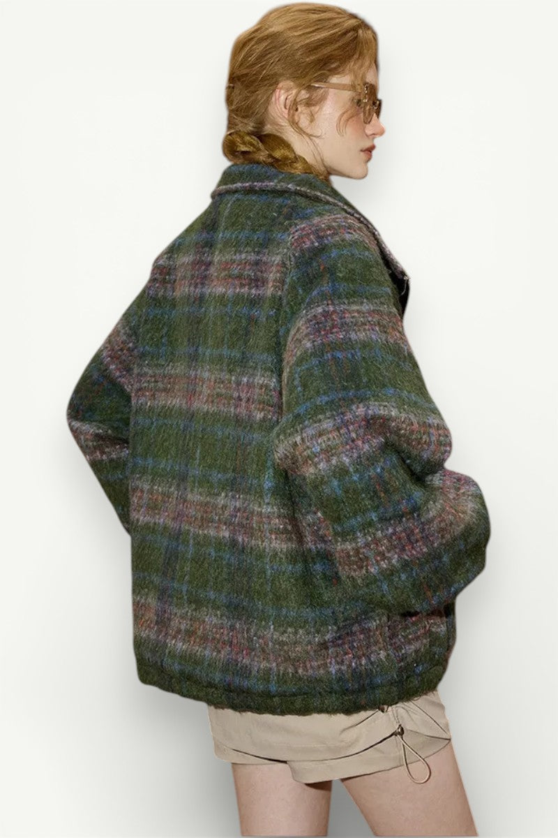 Indie Plaid Quilted Oversized Jacket
