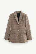 Slim Plaid Belted Blazer