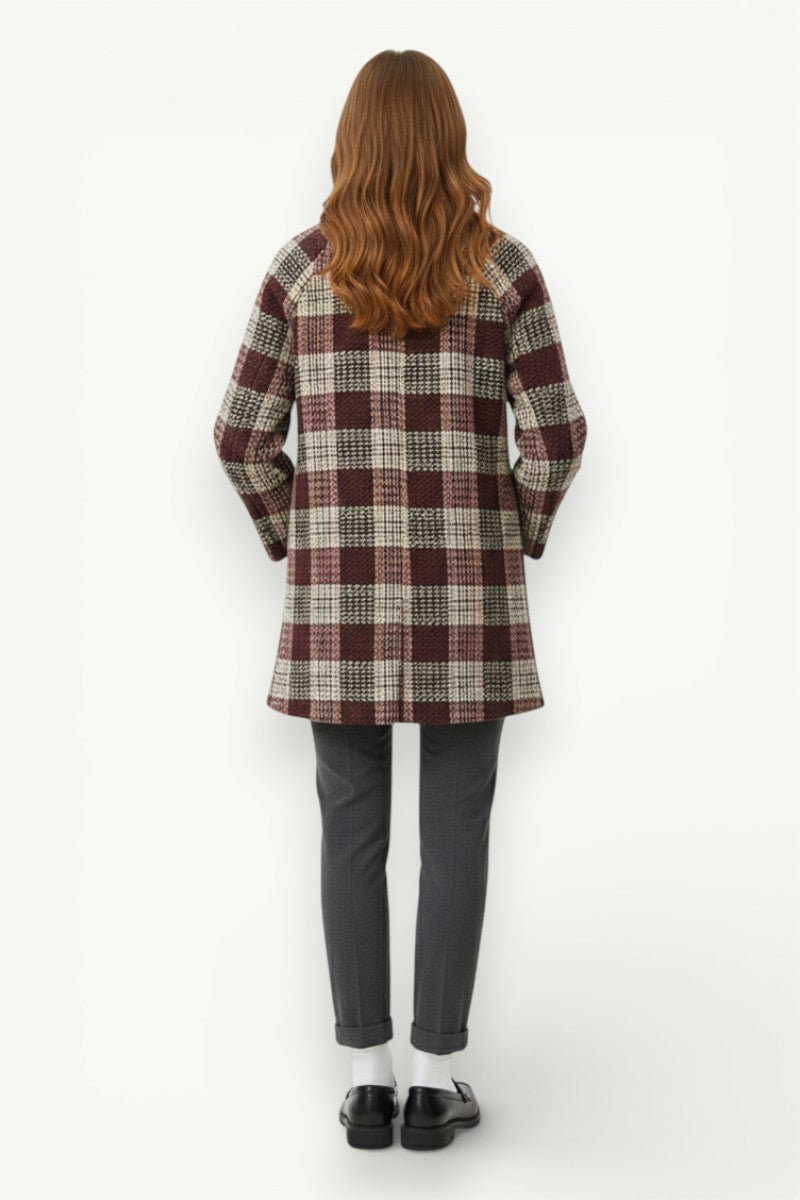 Stand-Collar Double-Breasted Coat