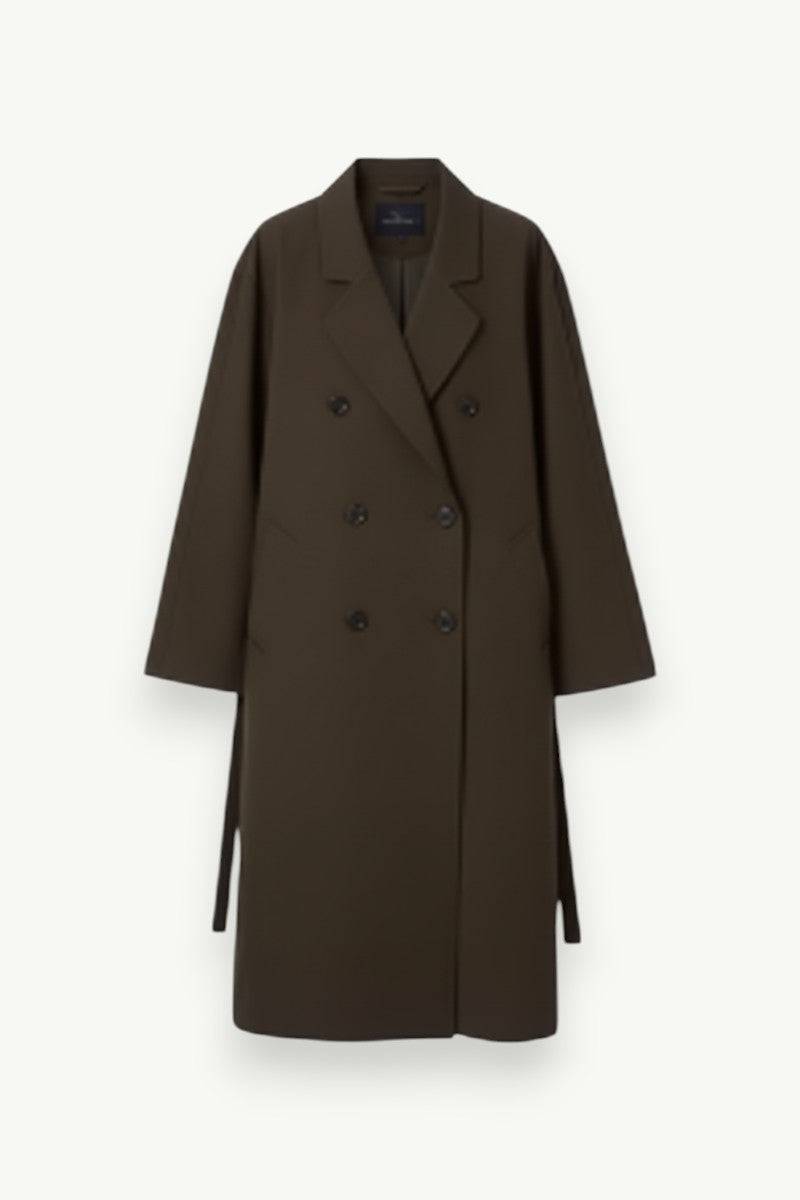 Double-Sided Wool Blend Long Coat