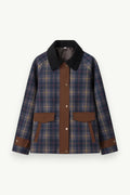 Casual Plaid Zip-Up Stand-Collar Jacket