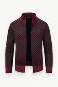Slim Fit Plaid Zip-Up Jacket