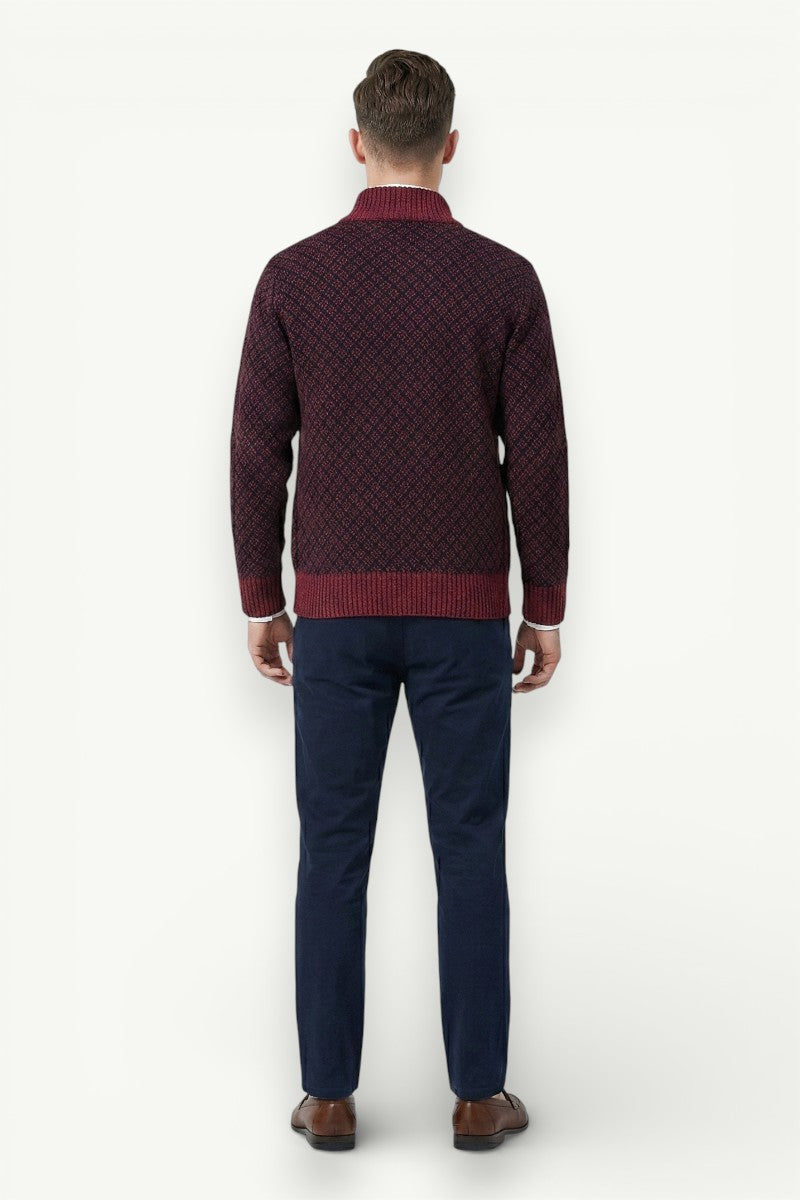 Slim Fit Plaid Zip-Up Jacket