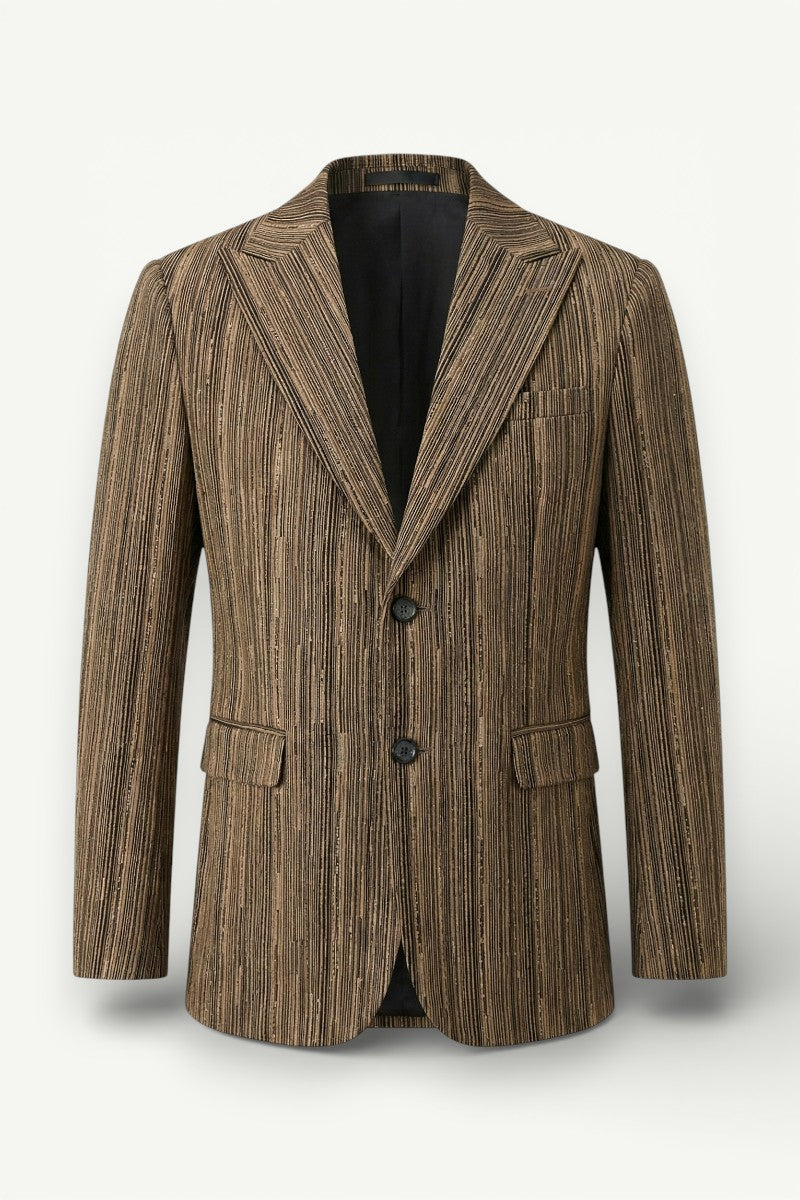 British Plaid Slim-Fit Suit Blazer