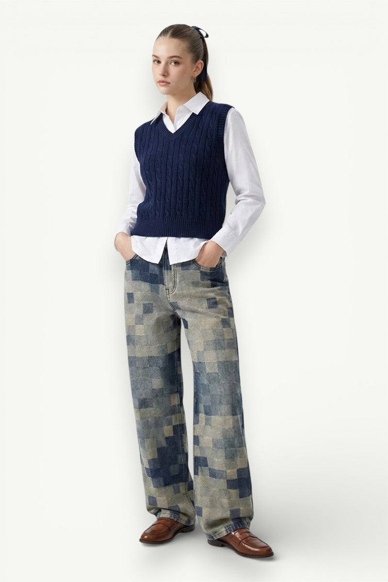 Mosaic Loose Straight Jeans