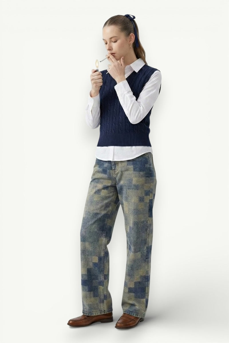 Mosaic Loose Straight Jeans