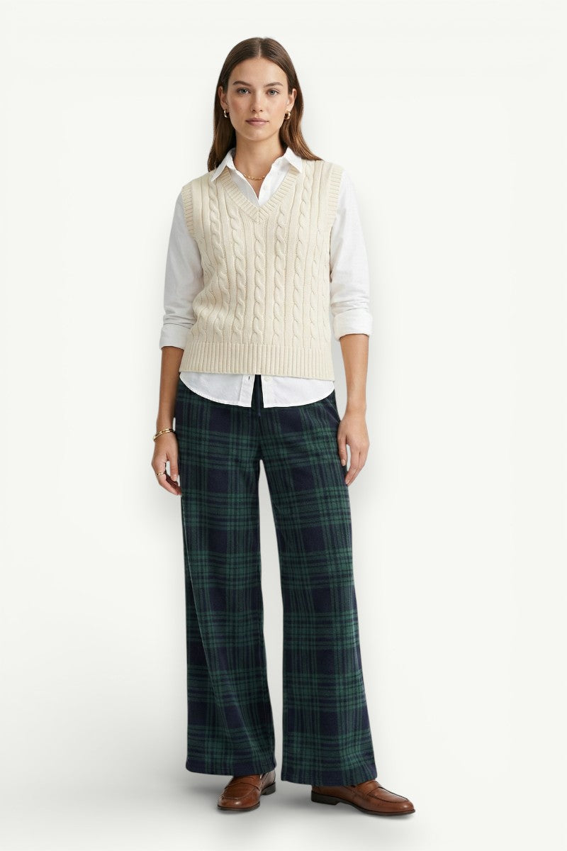 Oversized Plaid Lounge Pants