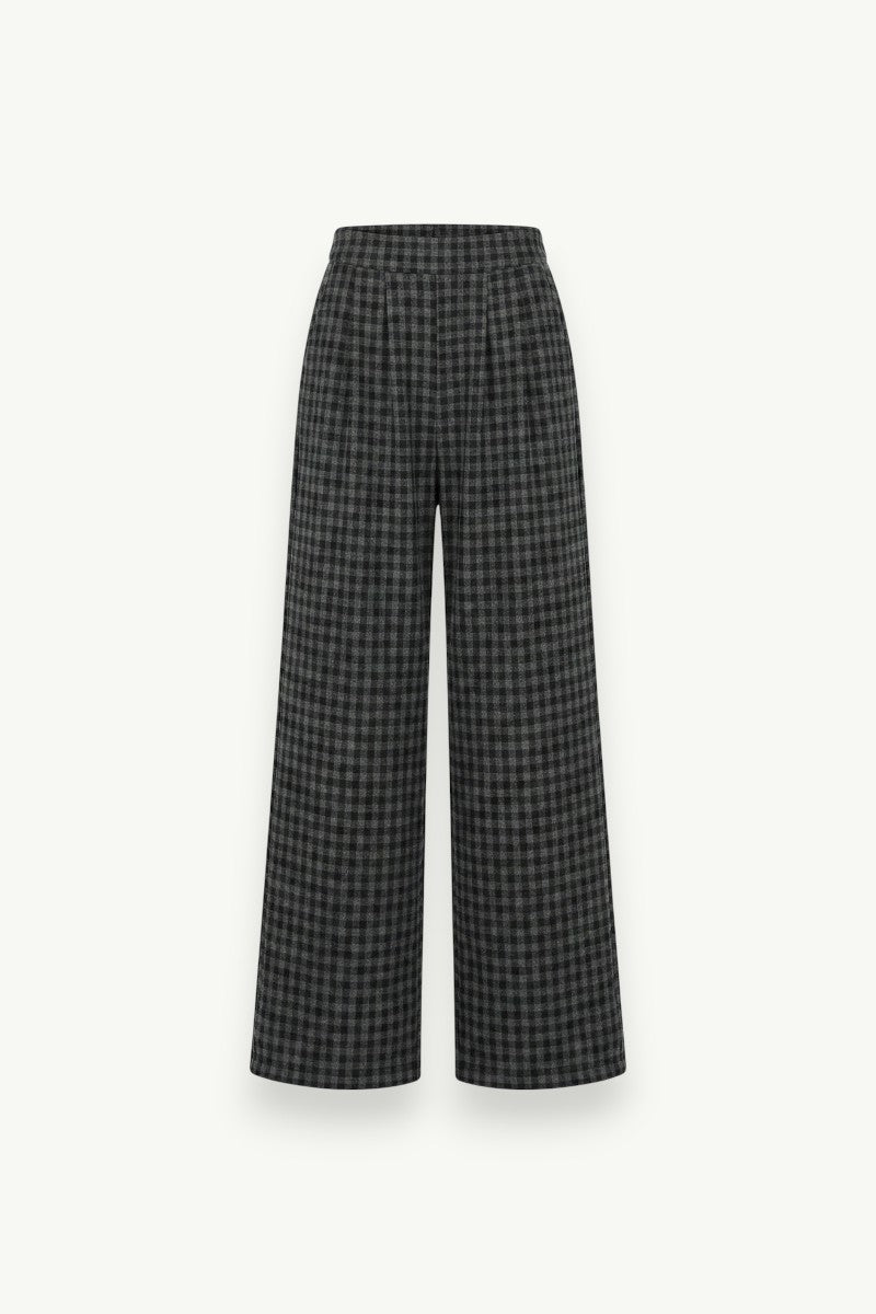 Plaid Wide-Leg Pants