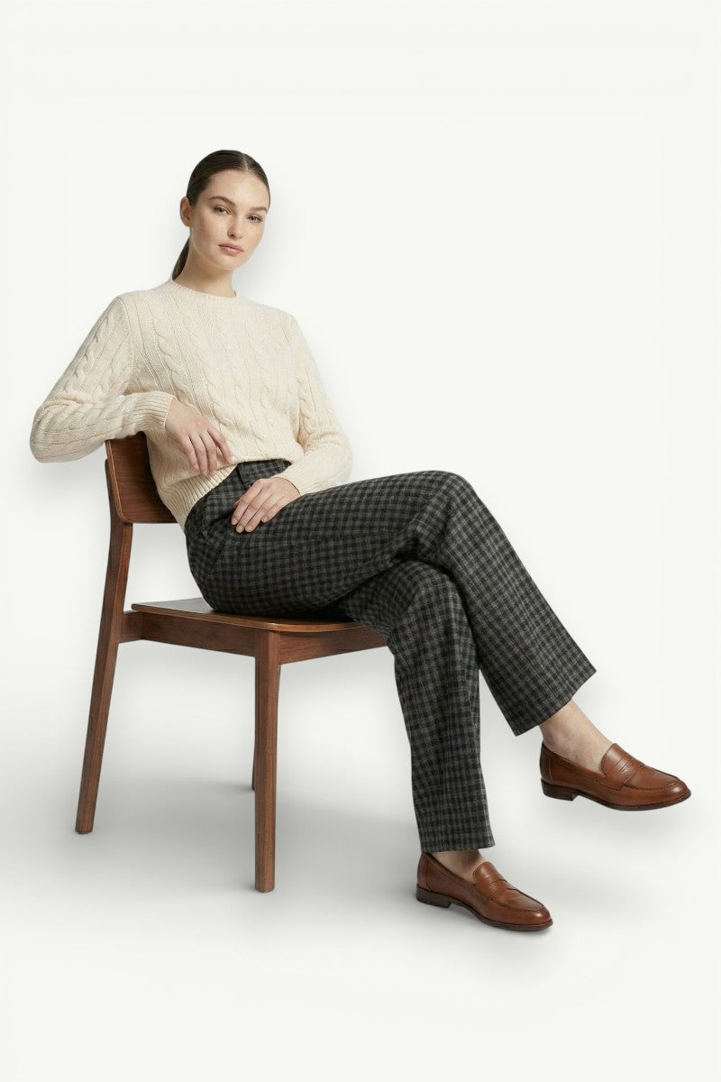 Plaid Wide-Leg Pants